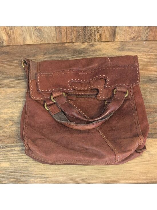 Lucky Brand Handbags - Lucky Brand Vintage Inspired Hobo Crossbody Red Leather Bag                C196
